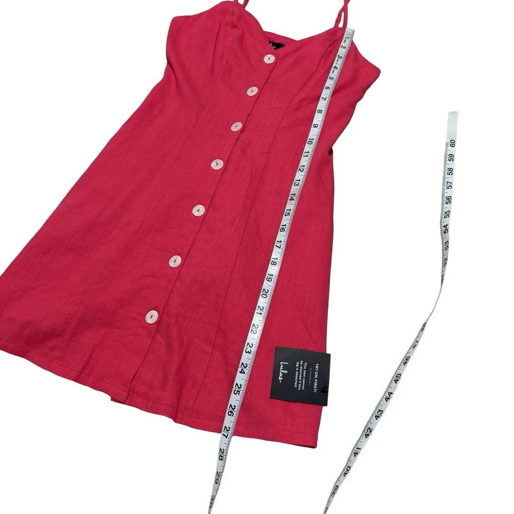NWT Lulus Women's Strappy Sleeve Dress Pink‎ Button Front Size XS